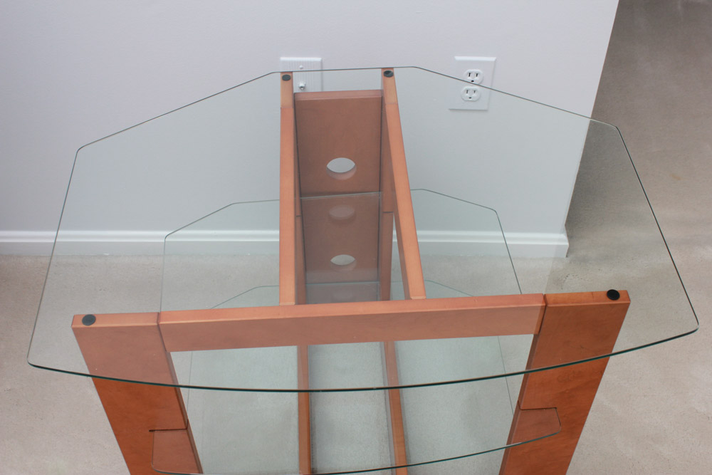 Glass and Wood Television Stand