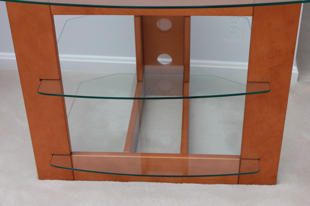 Glass and Wood Television Stand