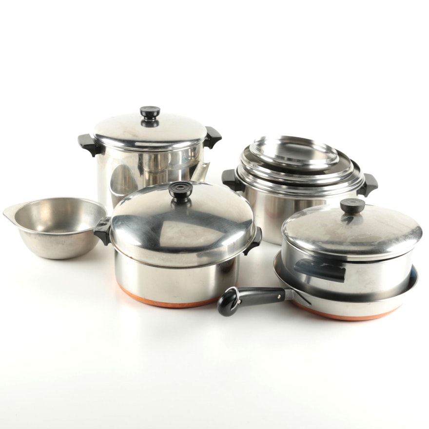 Assorted Pots and Pans Including Revere