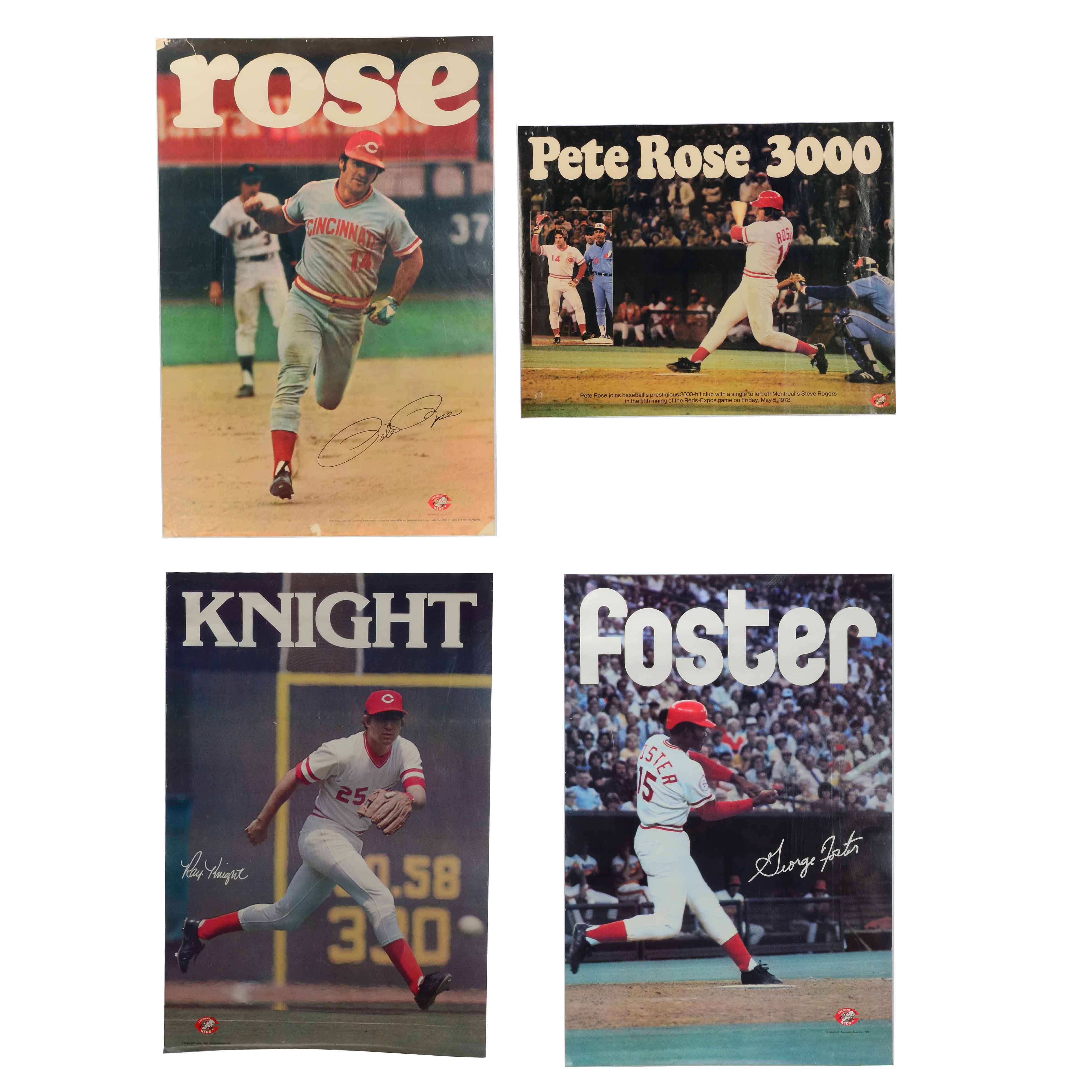 Rose, Foster, Knight Reds Baseball Posters
