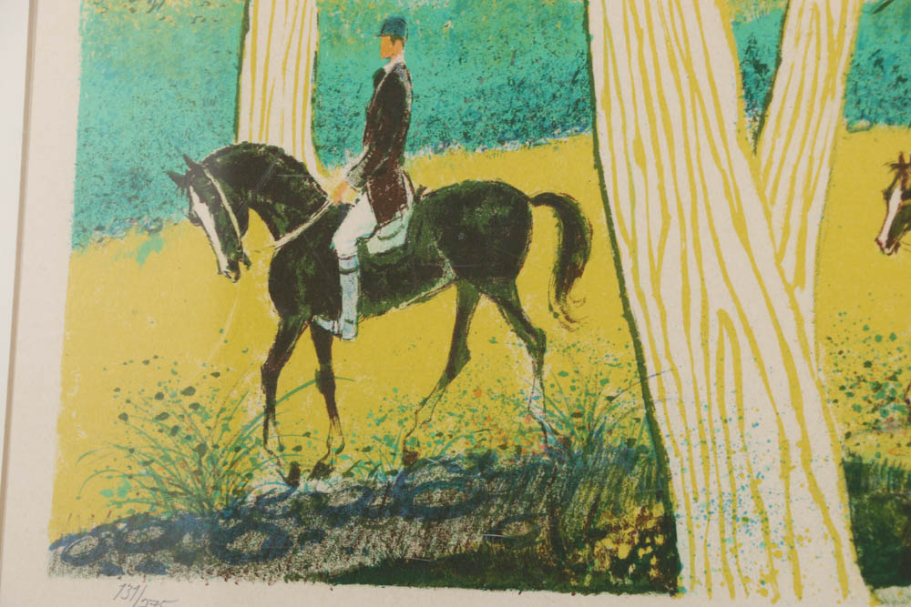 Francesco Casals Limited Edition Lithograph on Paper "Chevaux dans les Boix"