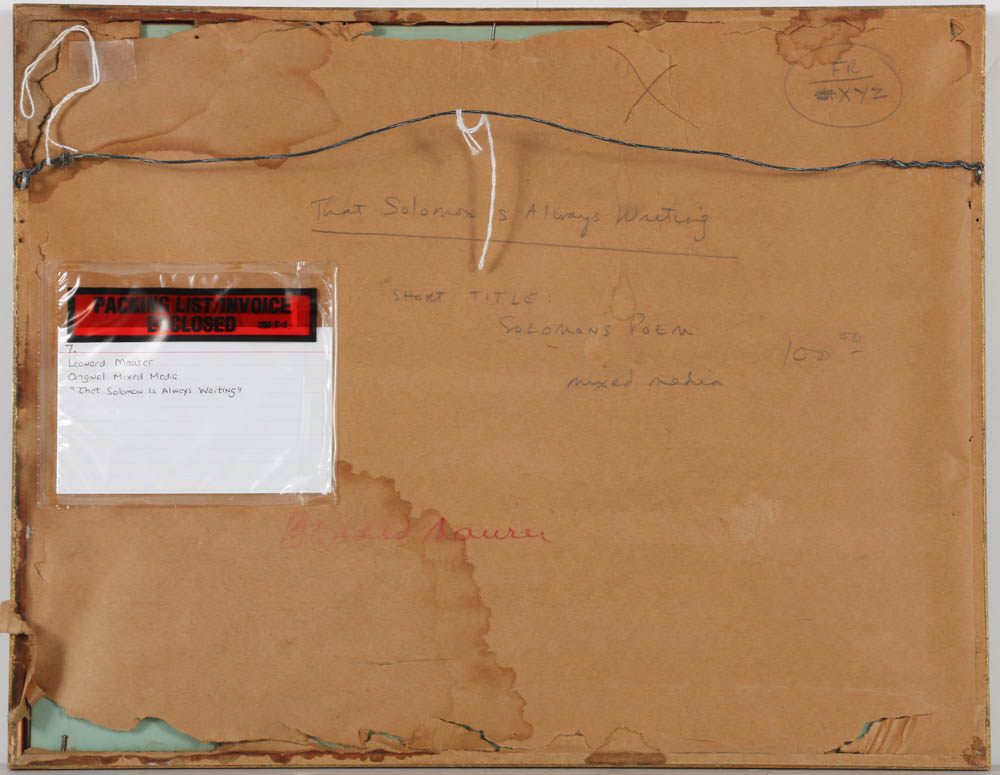 Leonard Maurer Mixed Media Composition "Solomon's Poem"