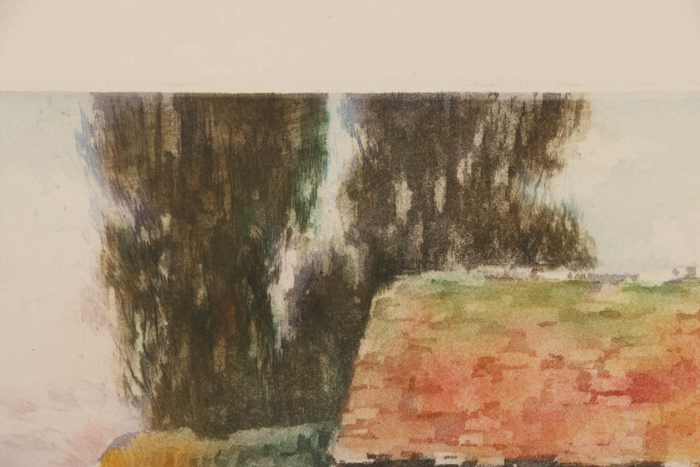 Simone Haumont Aquatint on Paper of Rustic Farm