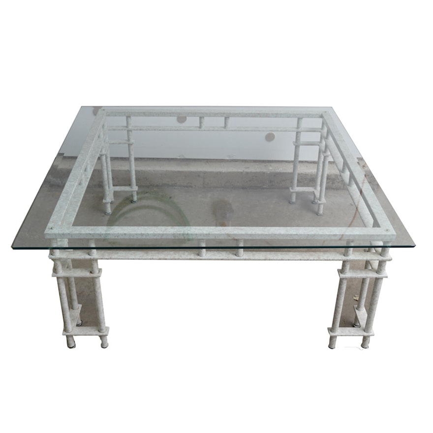 Glass and Metal Coffee Table