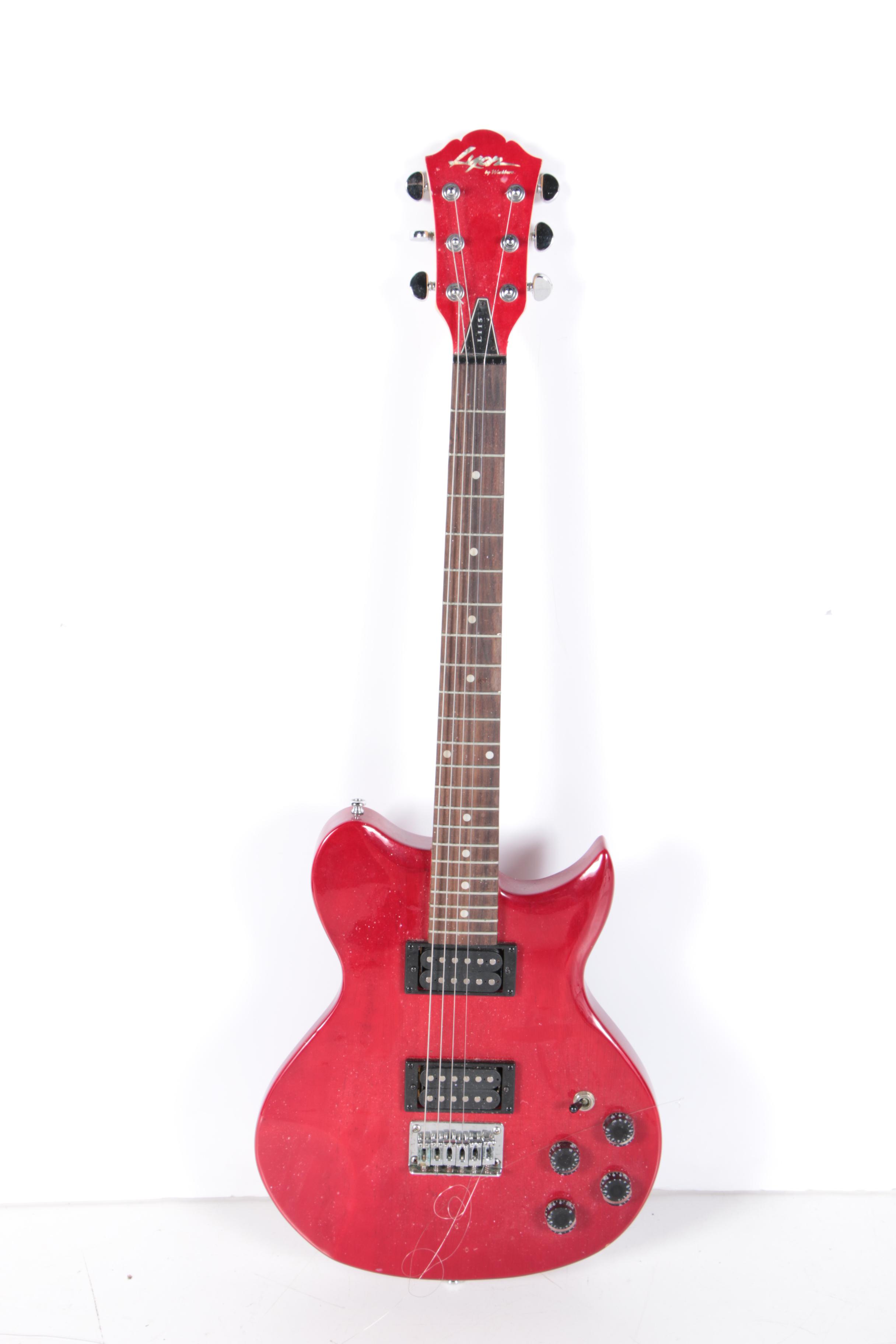 Lyon Washburn Dual Humbucker Solid Body Electric Guitar with Gig Case