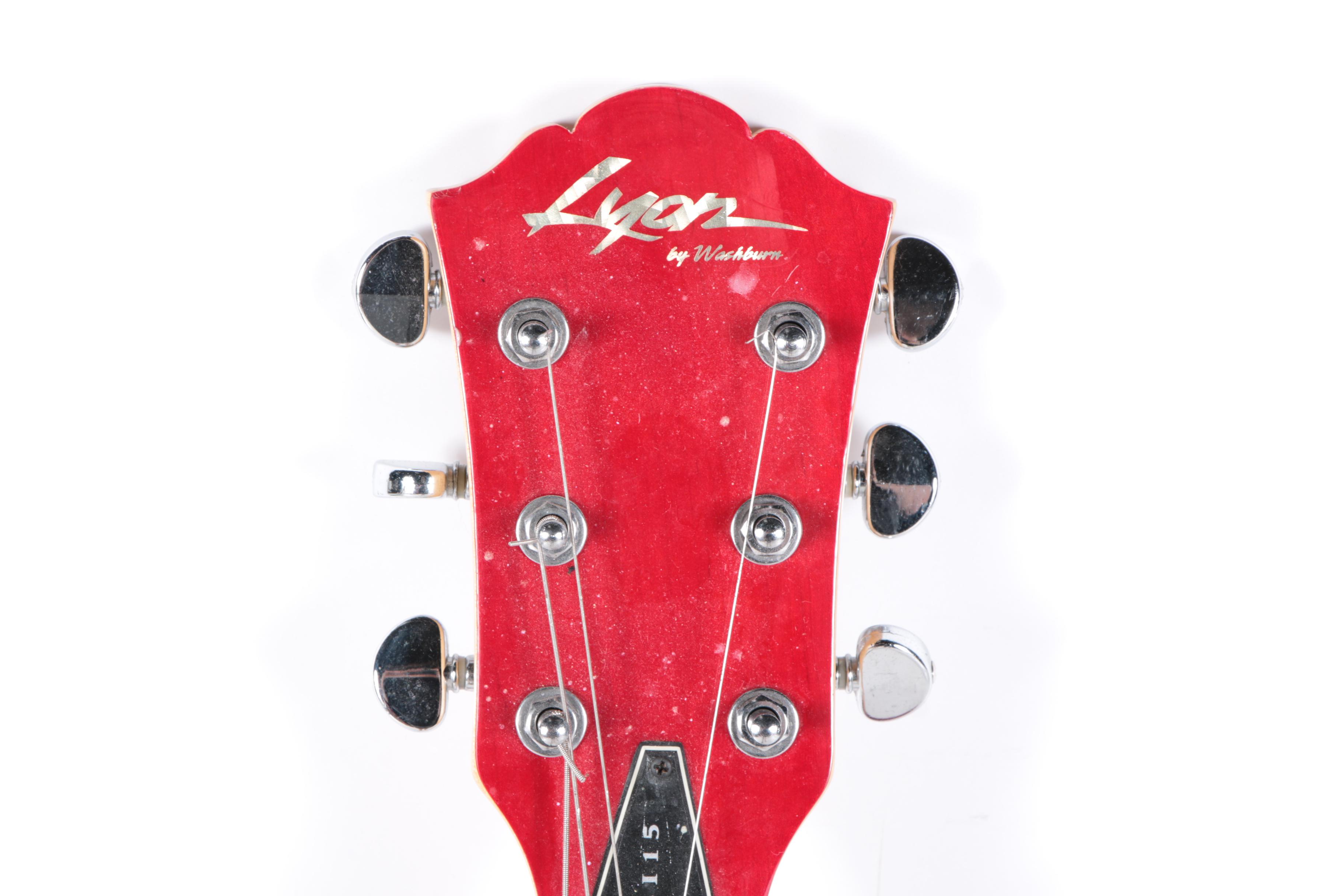 Lyon Washburn Dual Humbucker Solid Body Electric Guitar with Gig Case