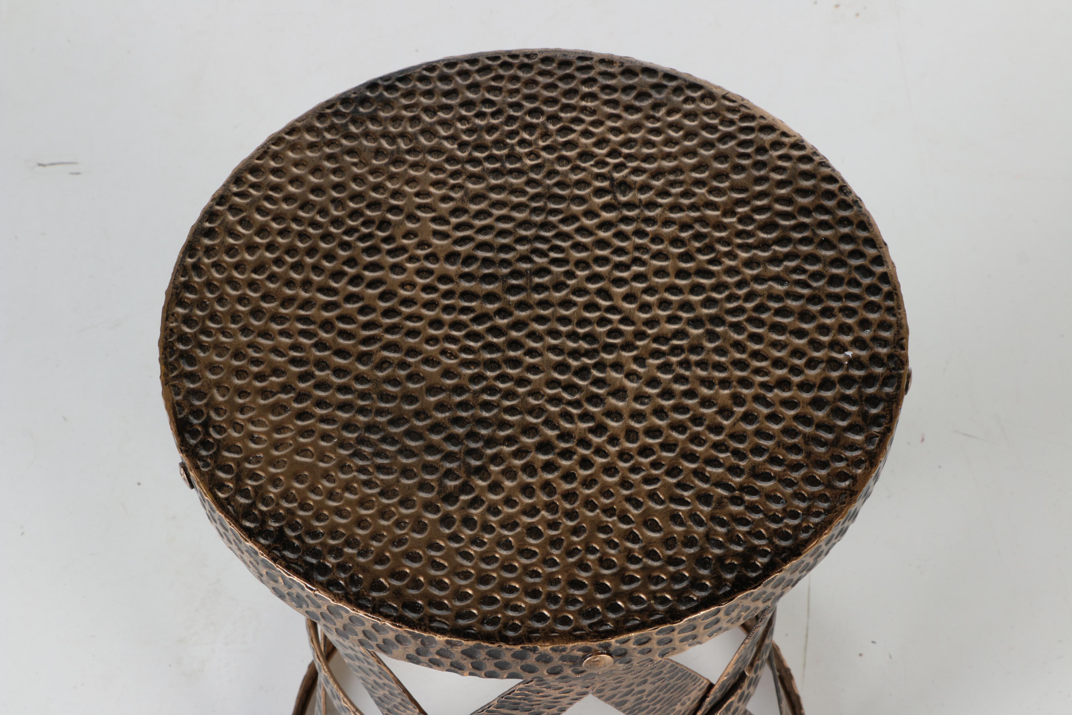 Hammered Metal Side Table
