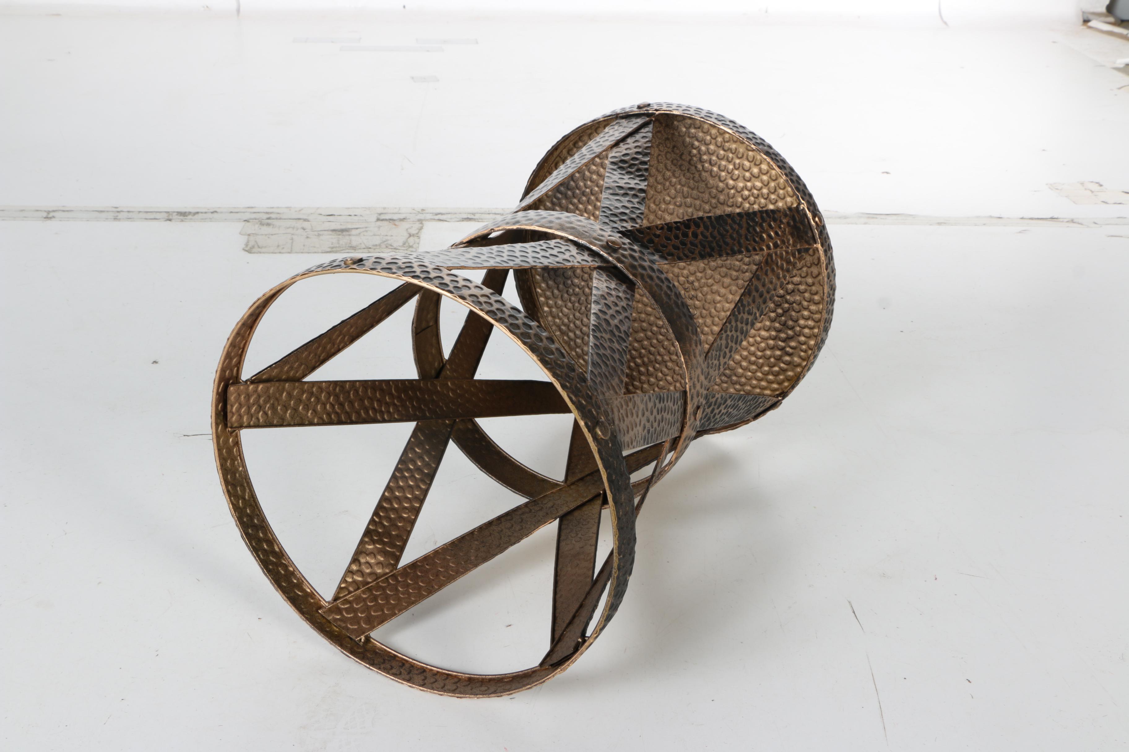 Hammered Metal Side Table