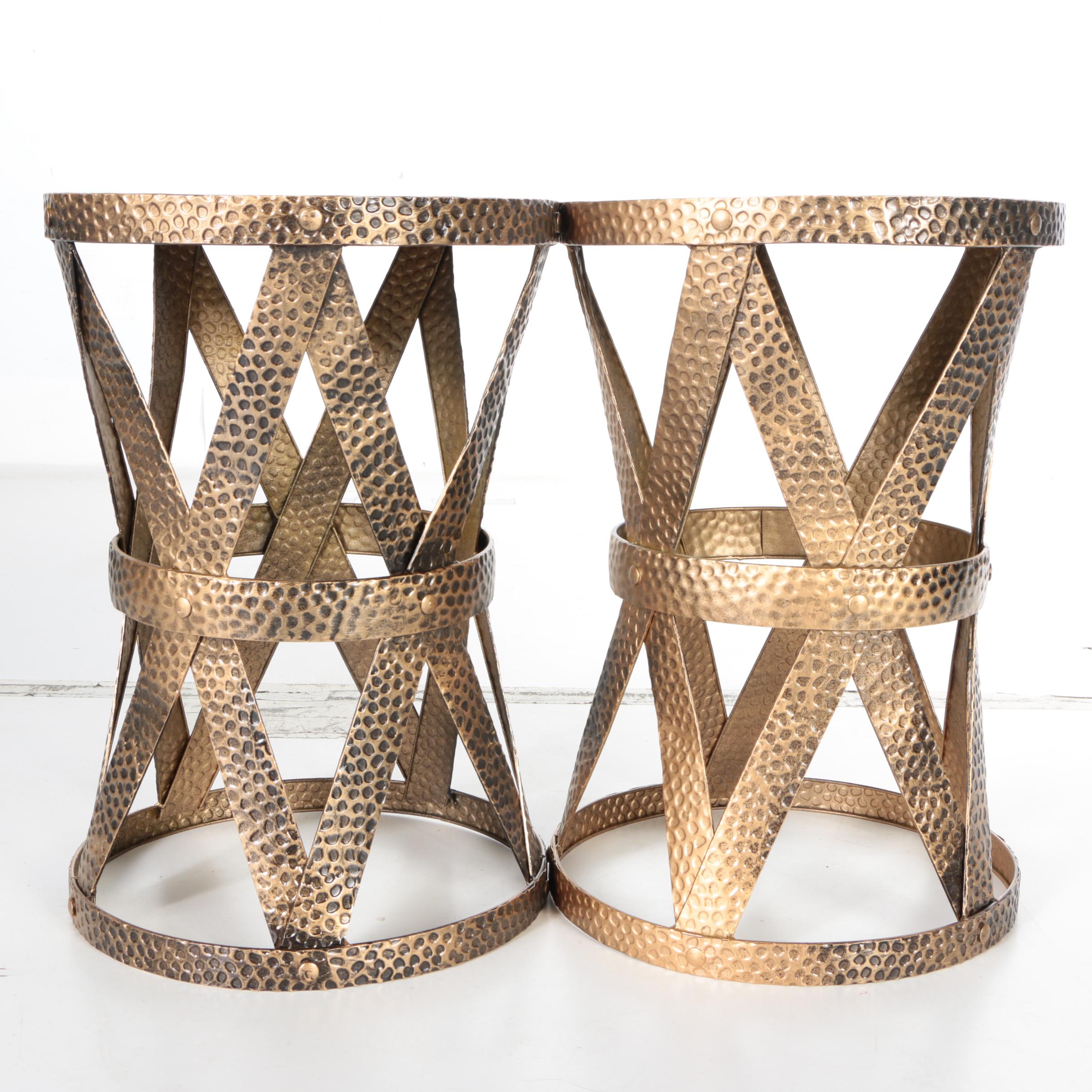 Hammered Metal Side Table