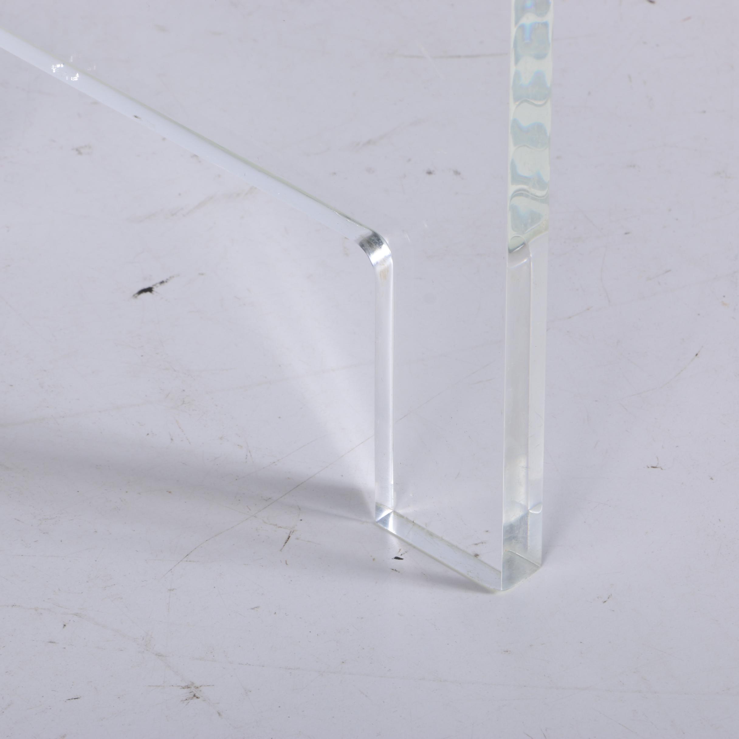 Vintage Clear Lucite Waterfall Style Side Table