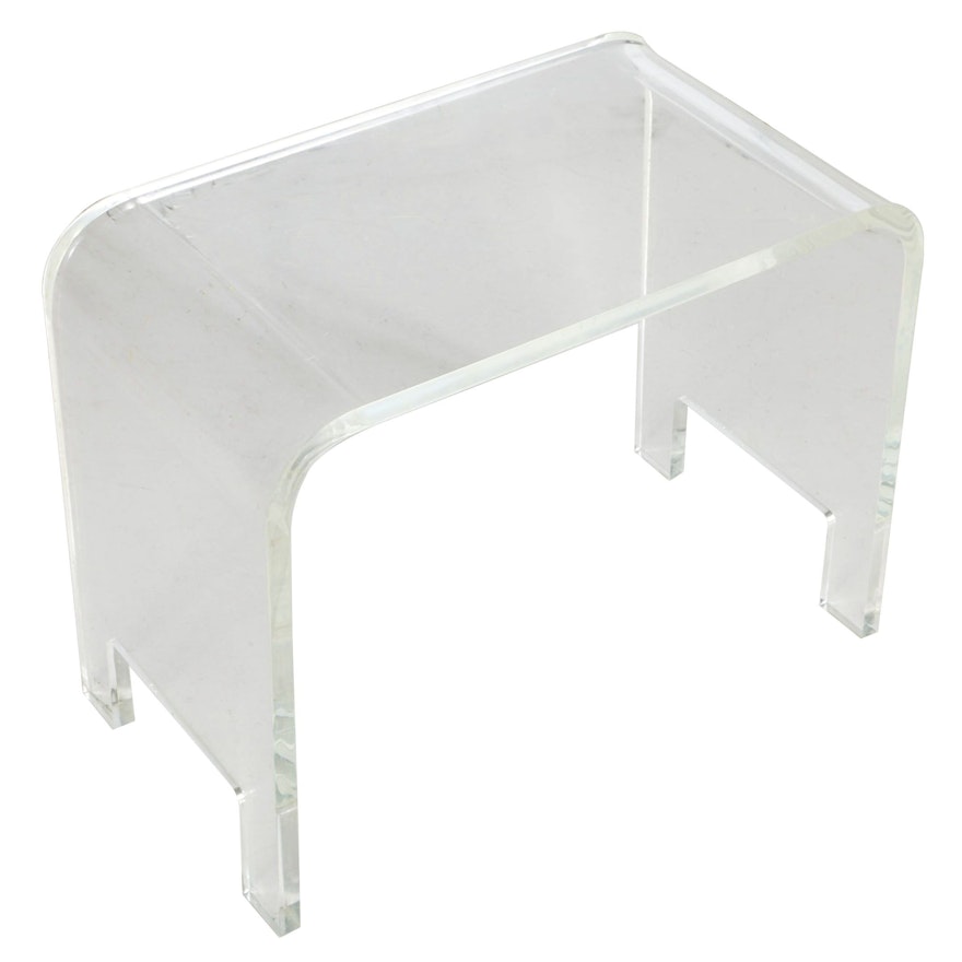 Vintage Clear Lucite Waterfall Style Side Table