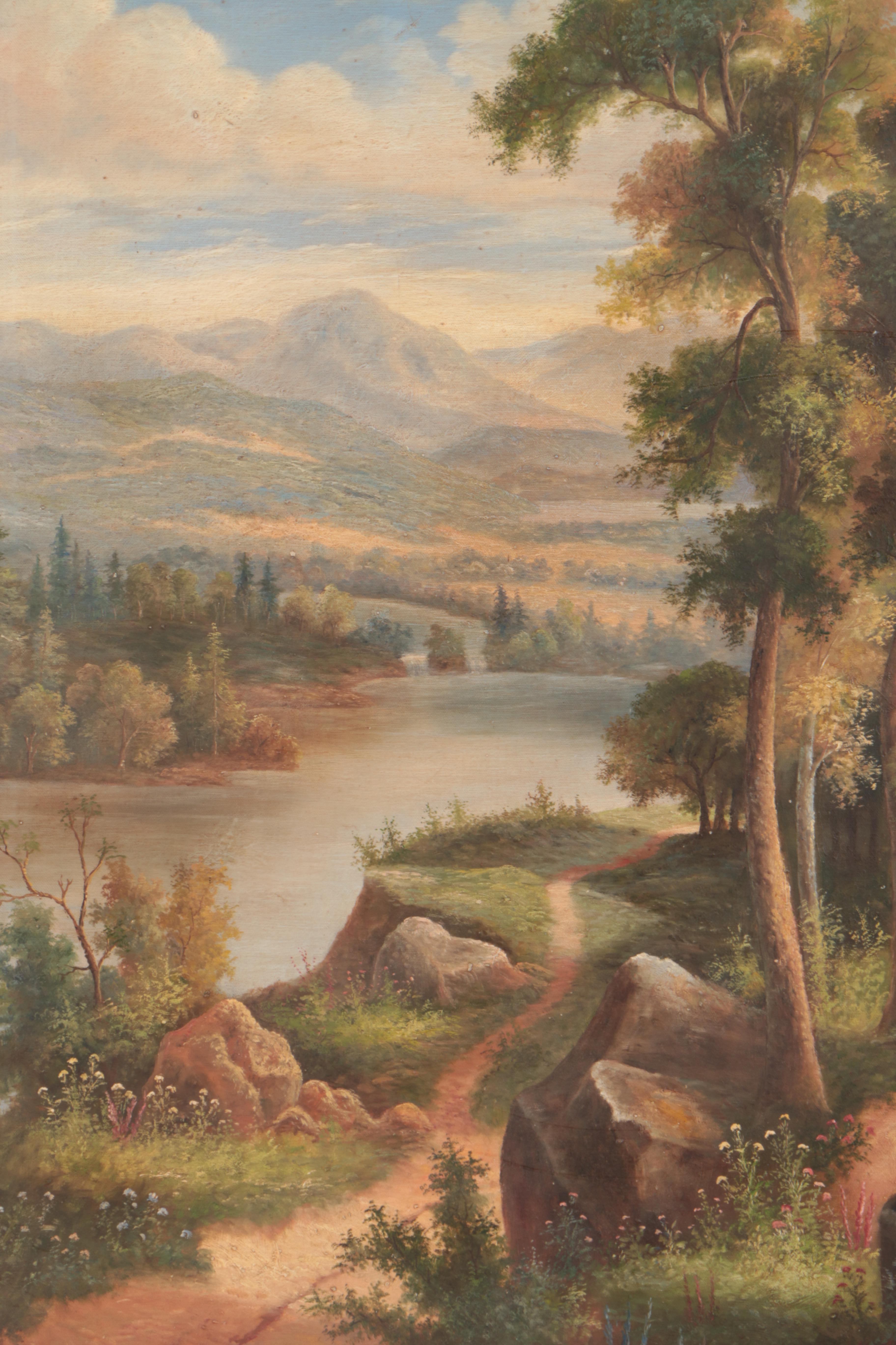 K. Rossi Oil Painting on Canvas Landscape