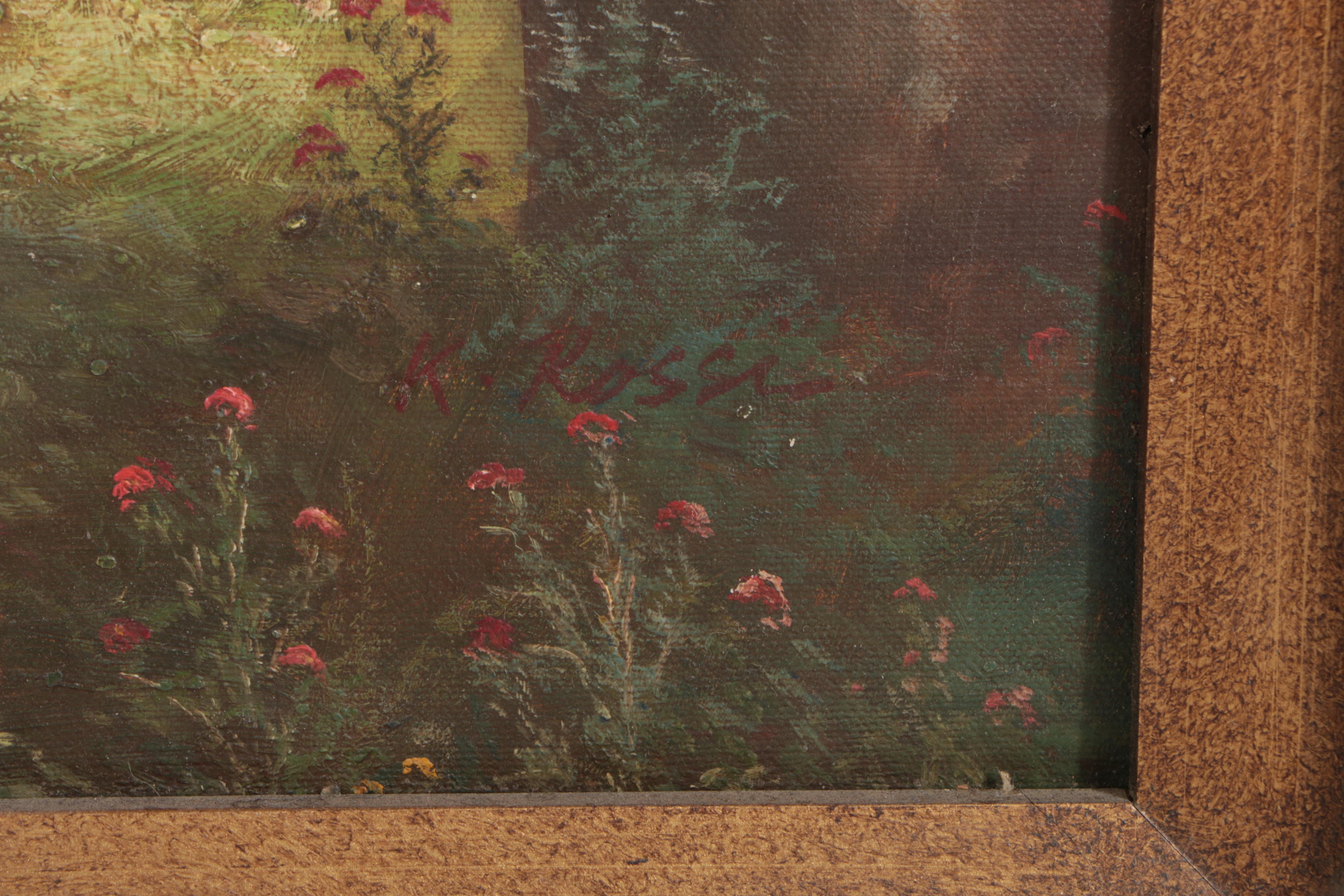 K. Rossi Oil Painting on Canvas Landscape