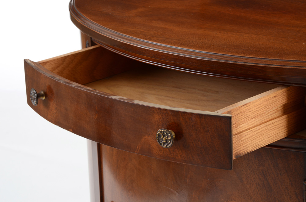 Hepplewhite Style Demilune Console Cabinet