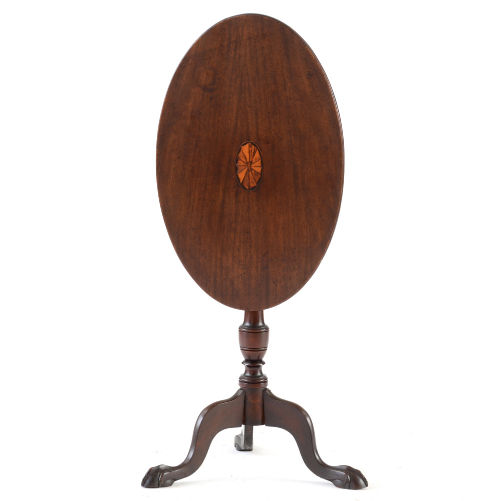 Vintage Oval Federal Style Tilt-Top Table by Paine Furniture