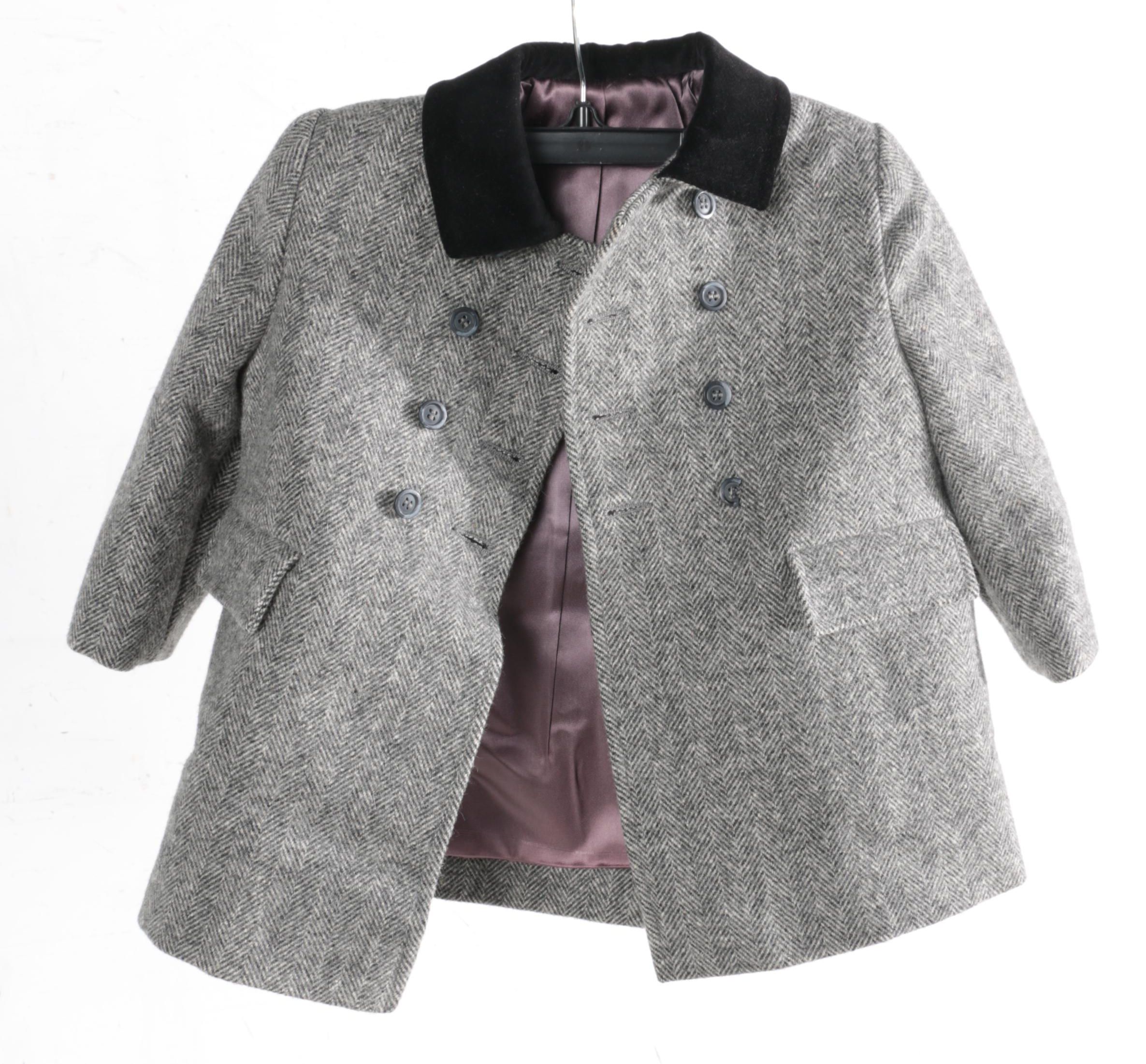 Children's Vintage Woolen Coats and Matching Hat