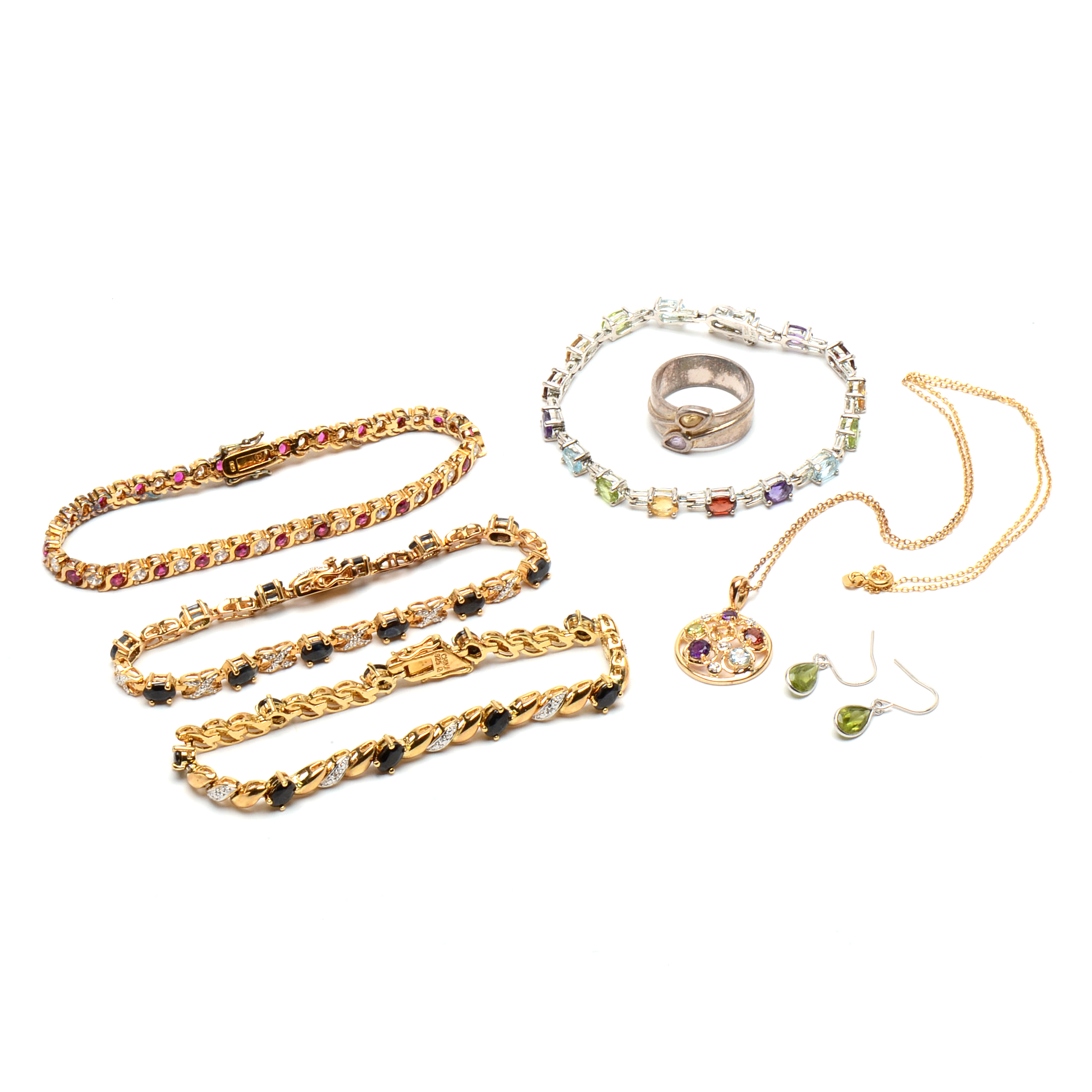 Sterling Silver and Gemstone Dress Jewelry