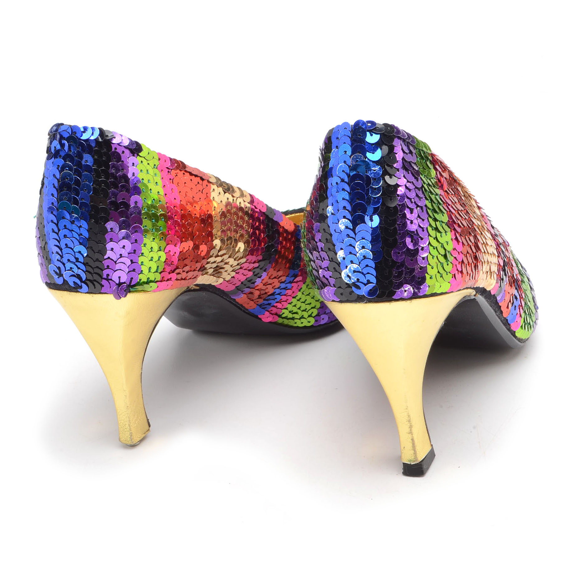 Pair of Vintage J. Reneé Rainbow Sequins High Heels