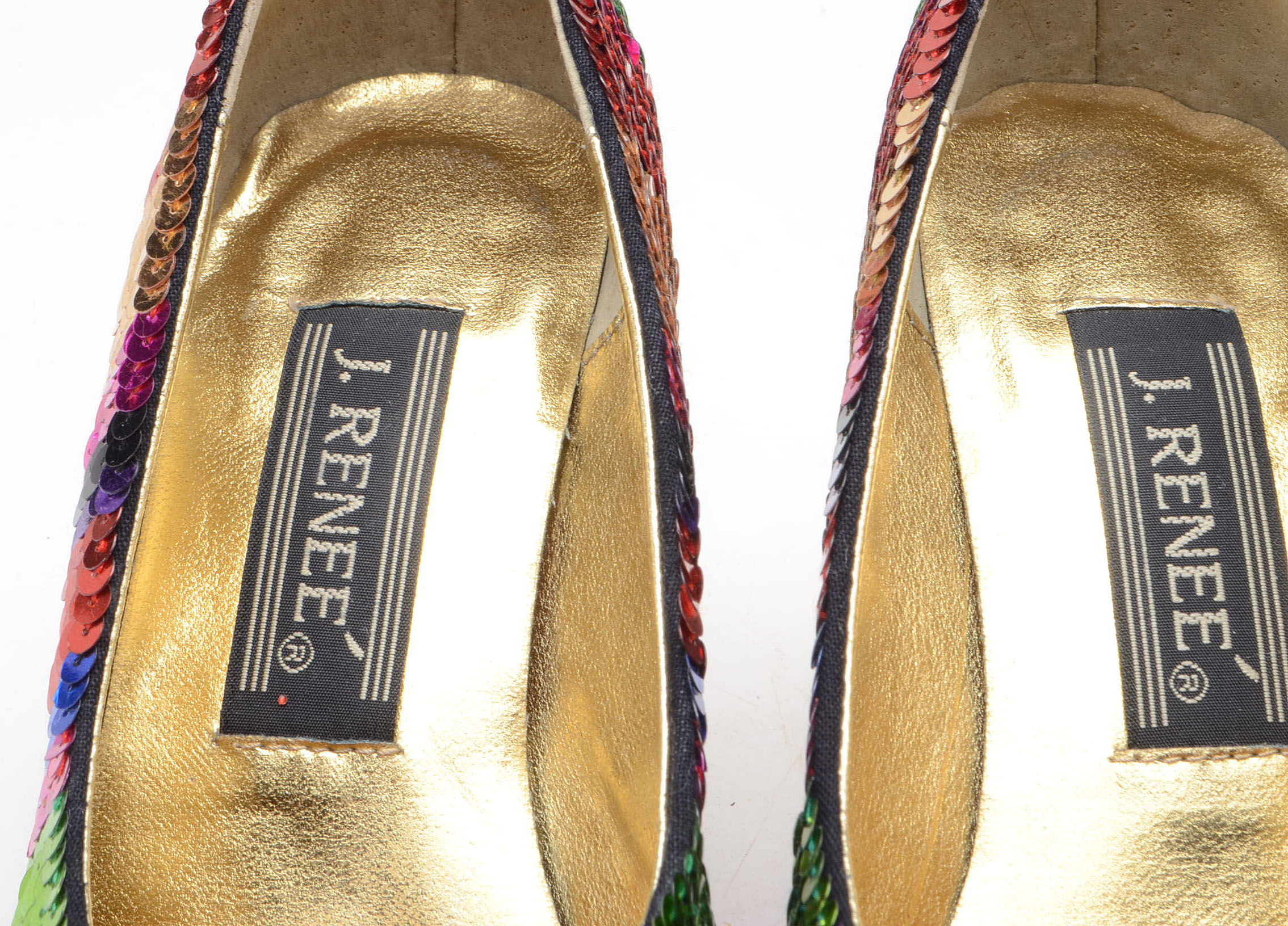 Pair of Vintage J. Reneé Rainbow Sequins High Heels