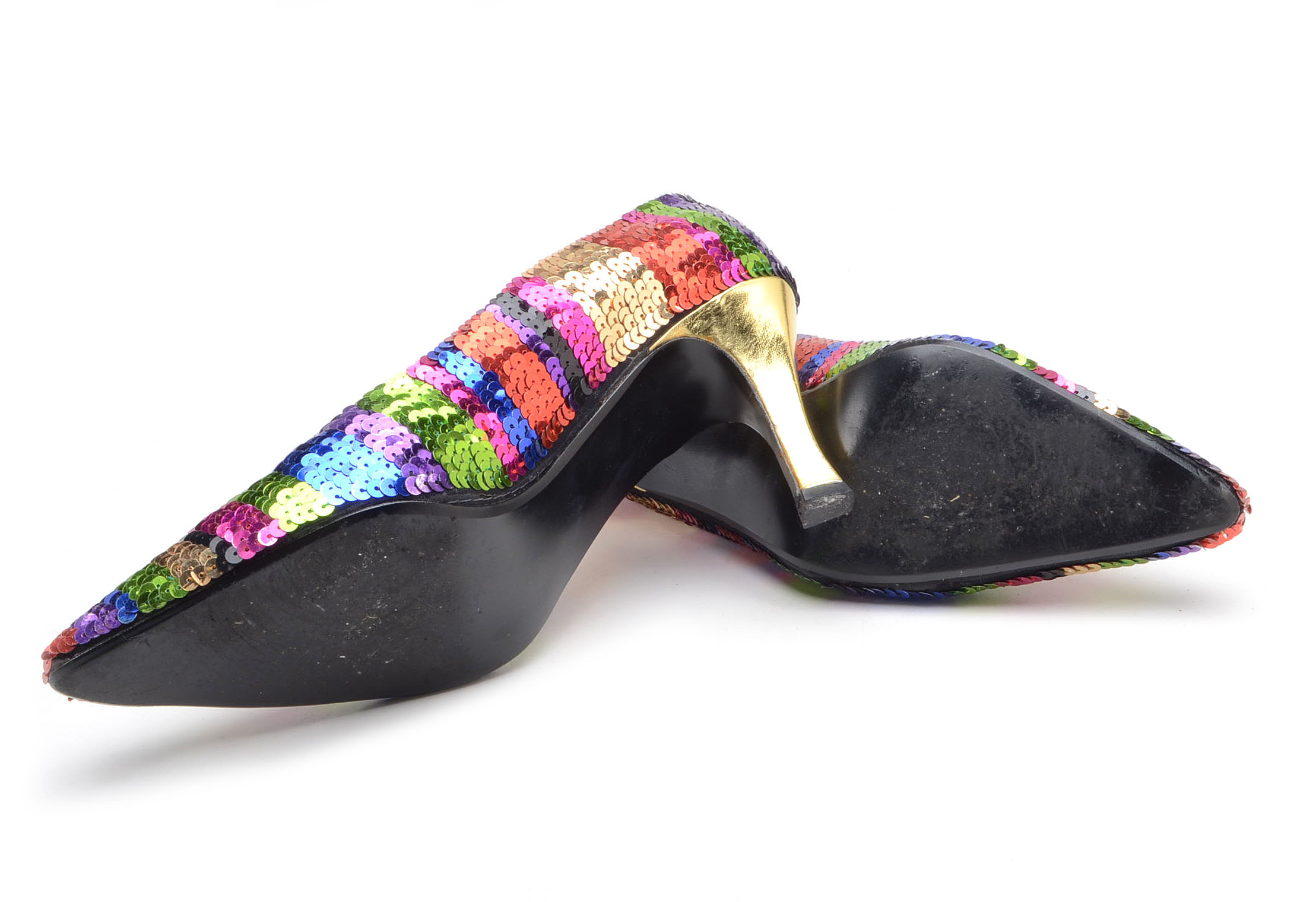 Pair of Vintage J. Reneé Rainbow Sequins High Heels