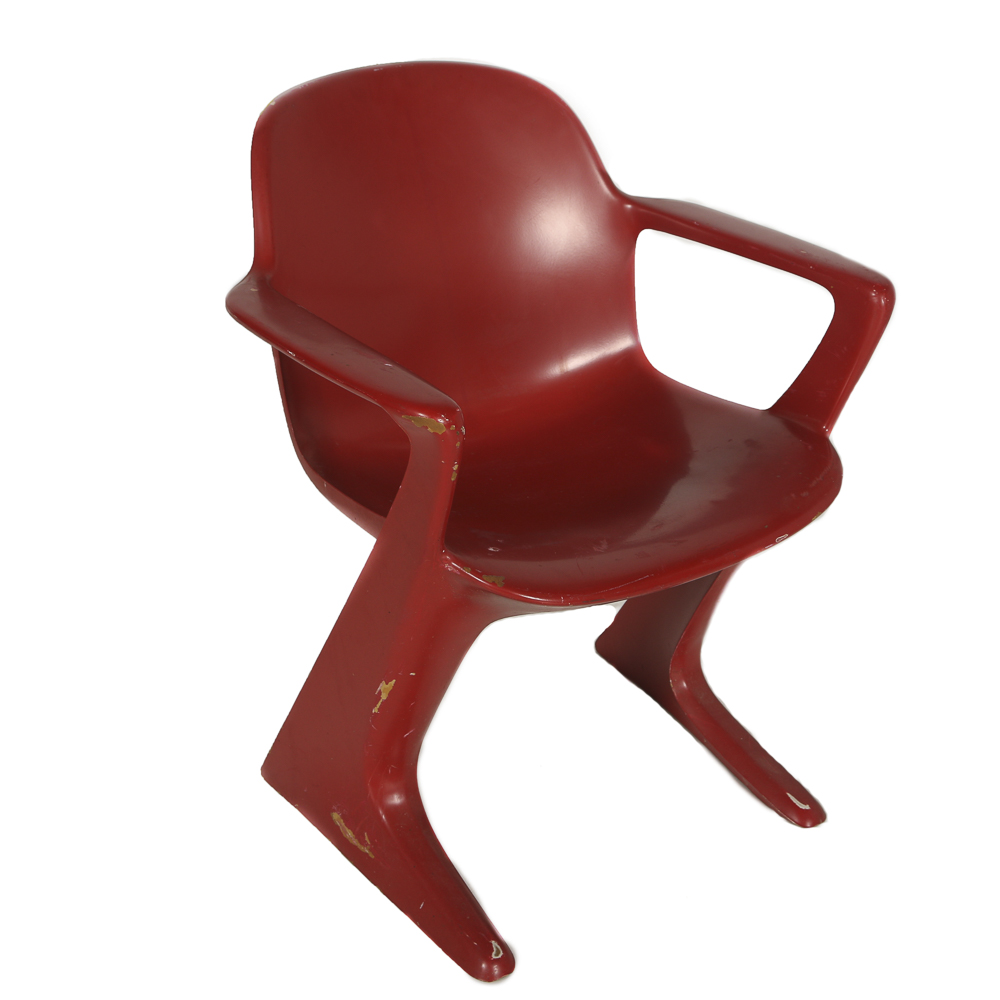 Mid Century Modern Molded Plastic Chairs in Red