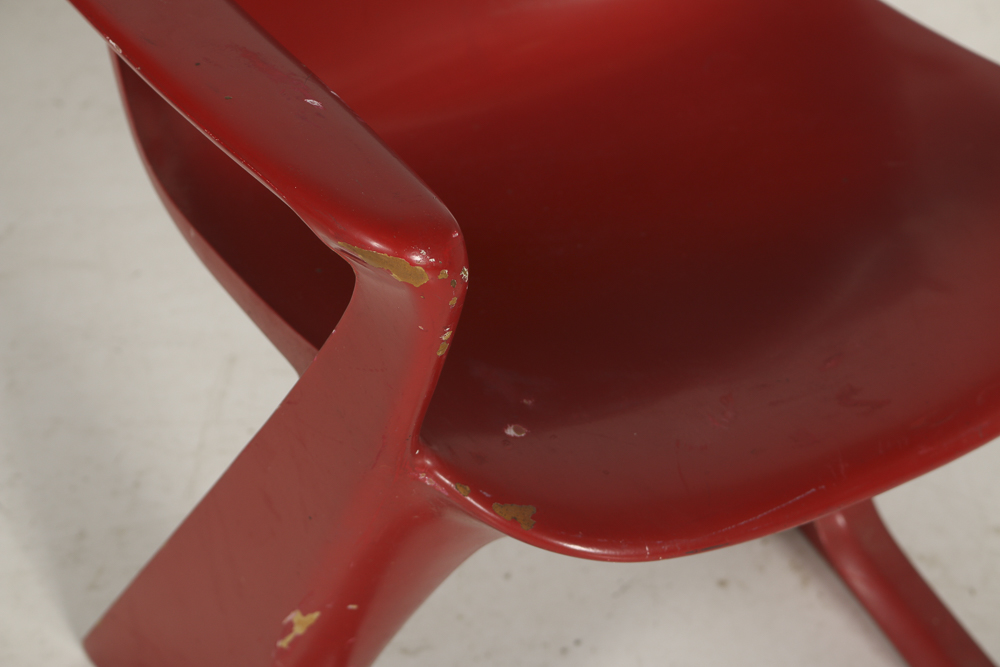 Mid Century Modern Molded Plastic Chairs in Red