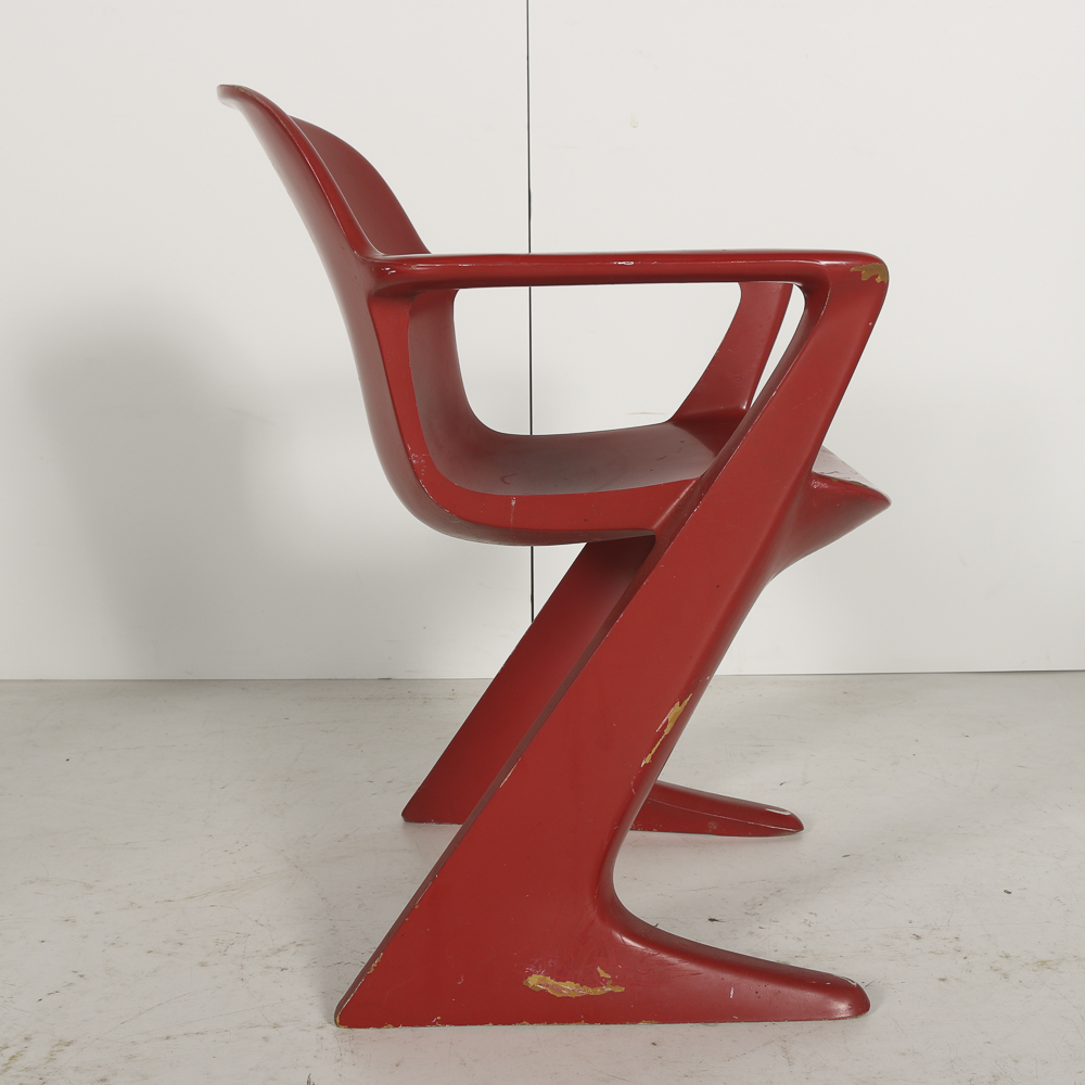 Mid Century Modern Molded Plastic Chairs in Red