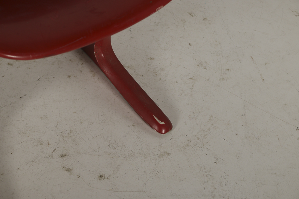 Mid Century Modern Molded Plastic Chairs in Red