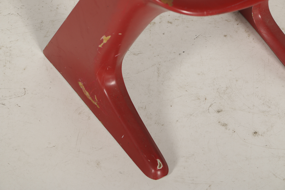 Mid Century Modern Molded Plastic Chairs in Red
