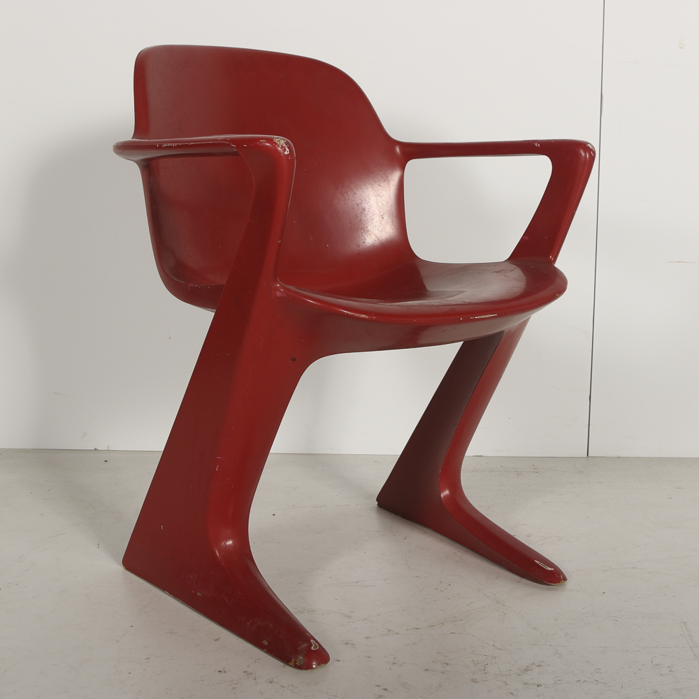 Mid Century Modern Molded Plastic Chairs in Red