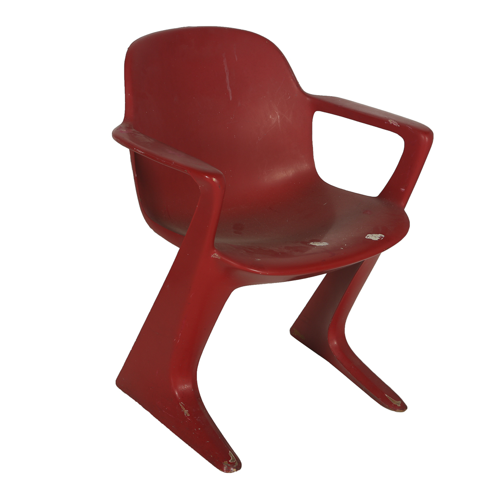 Mid Century Modern Molded Plastic Chairs in Red