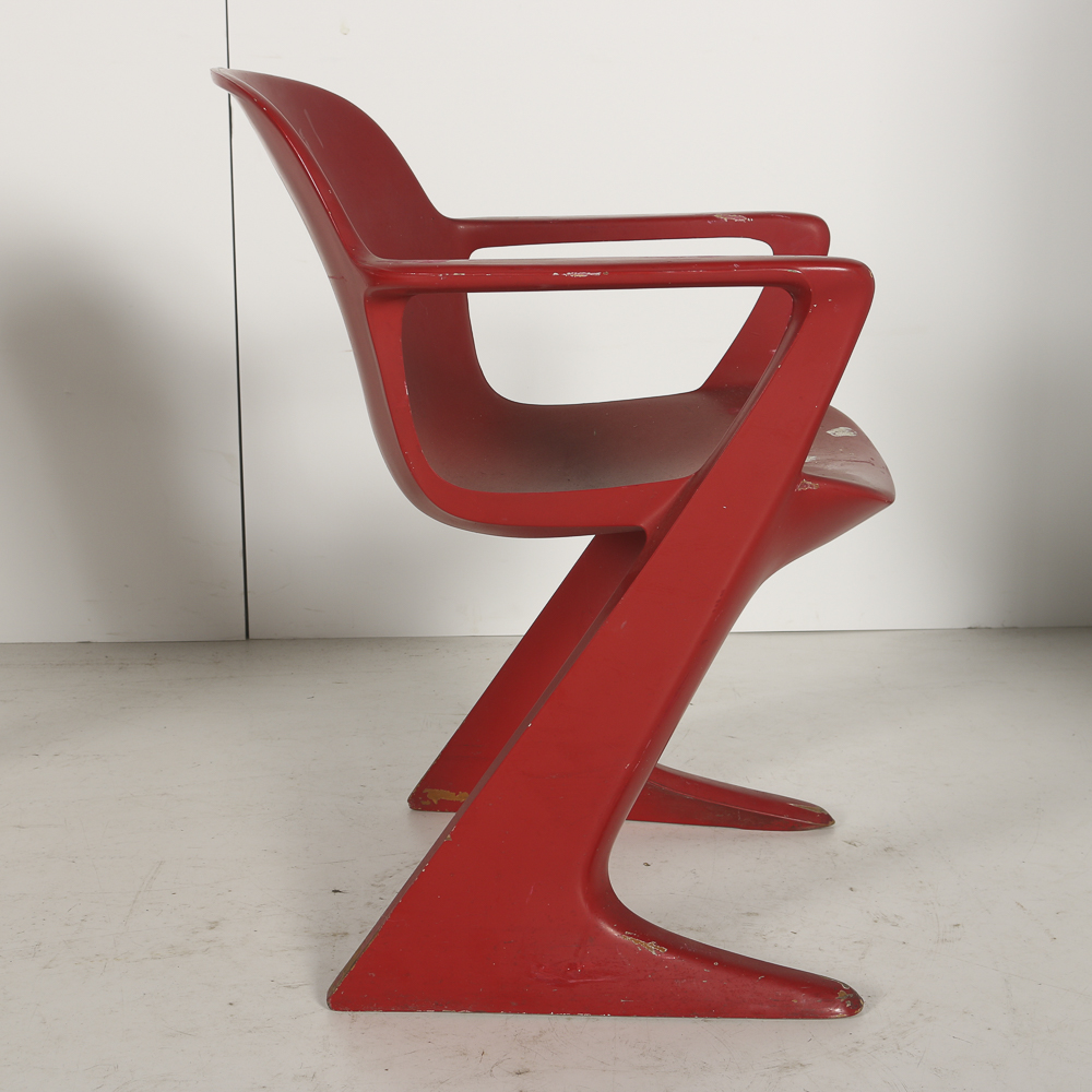 Mid Century Modern Molded Plastic Chairs in Red