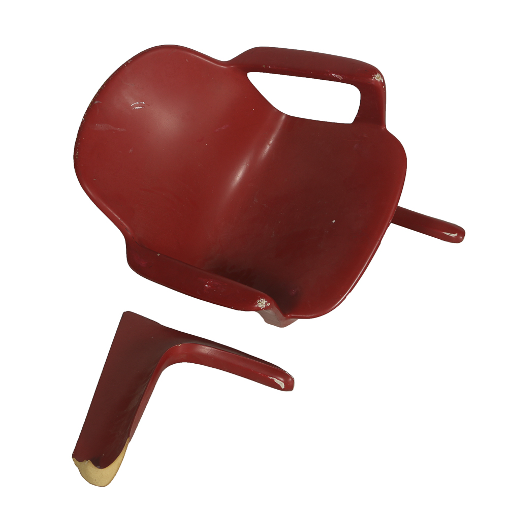 Mid Century Modern Molded Plastic Chairs in Red