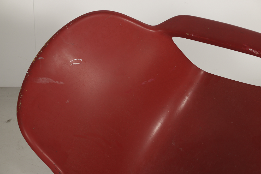 Mid Century Modern Molded Plastic Chairs in Red