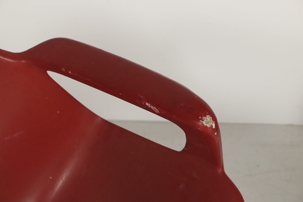 Mid Century Modern Molded Plastic Chairs in Red