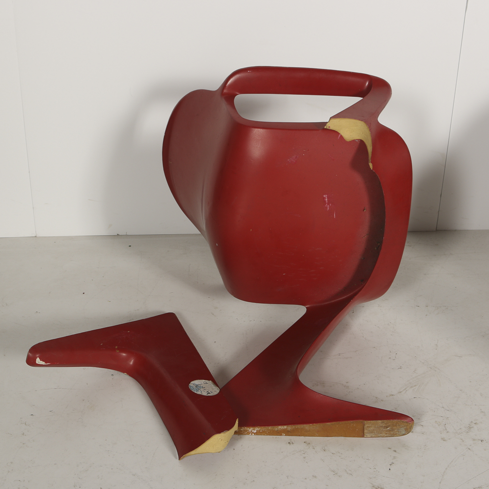 Mid Century Modern Molded Plastic Chairs in Red
