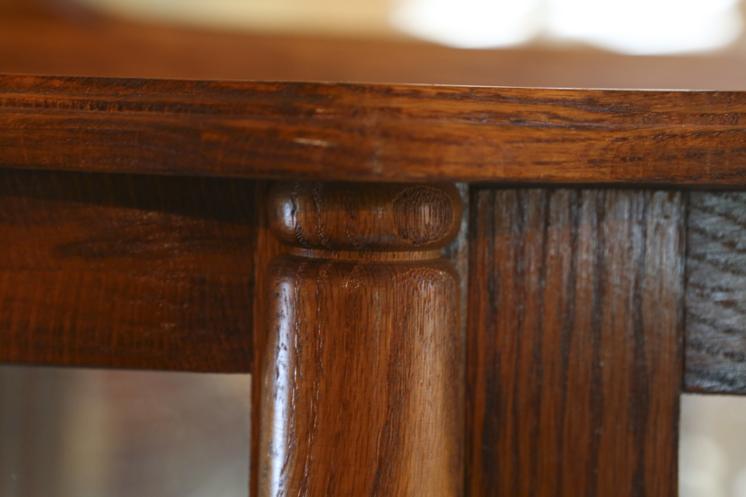 Vintage Oak Bow Front Curio Cabinet