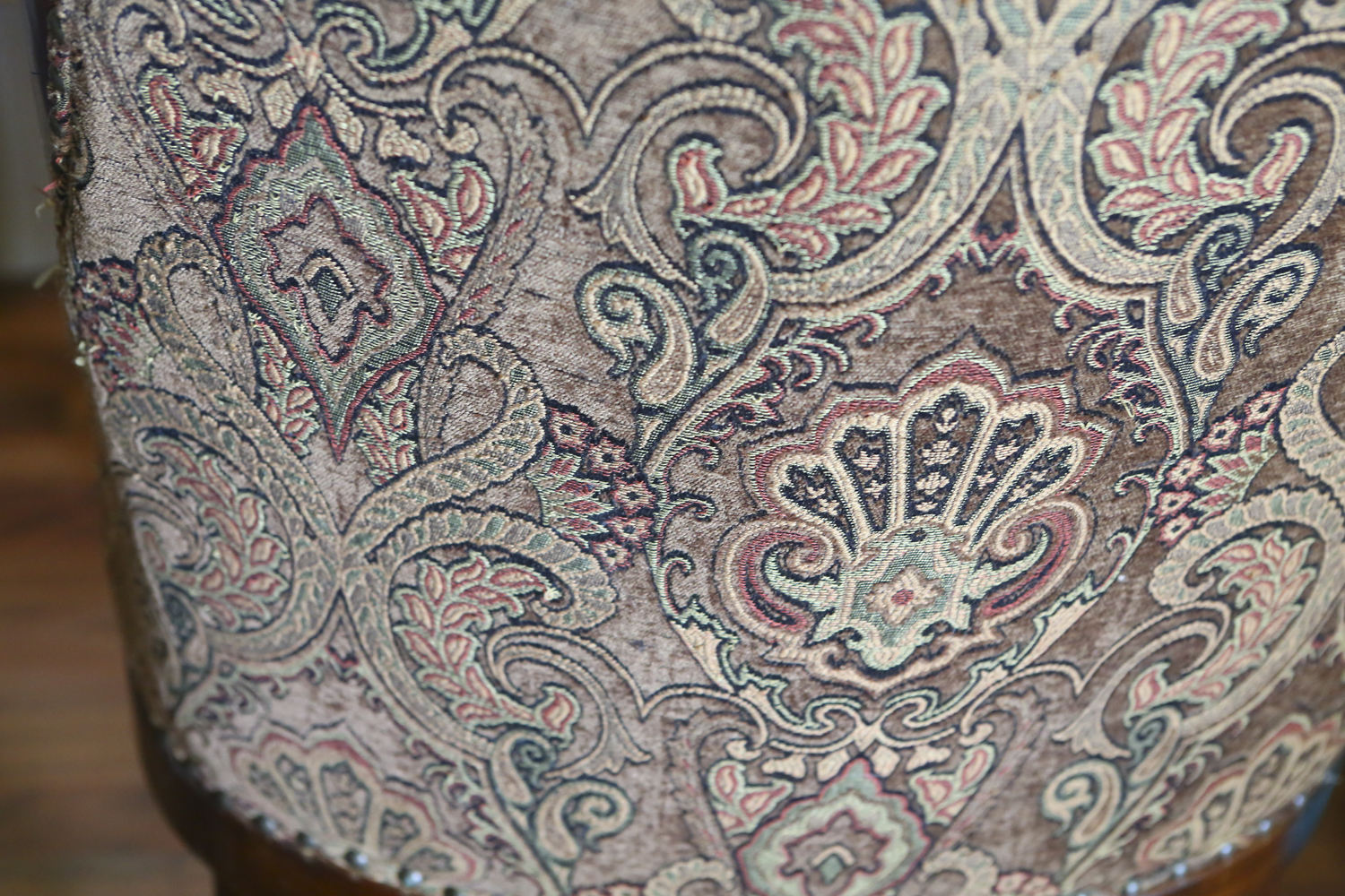 Velvet Upholstered Empire Style Armchair