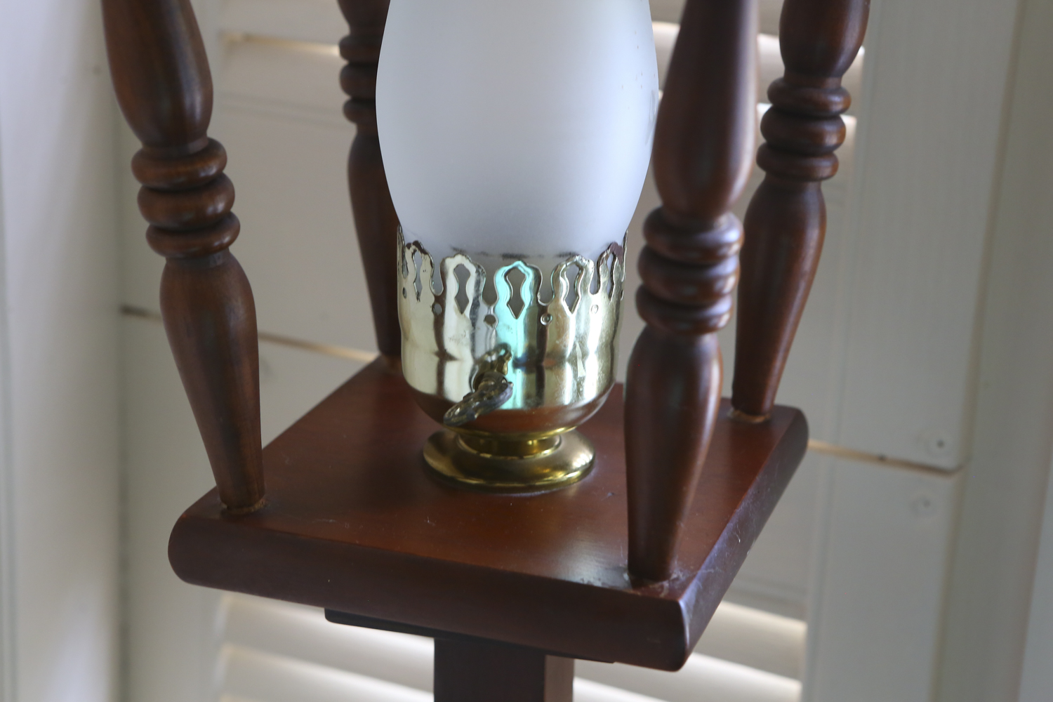 Vintage Wooden Lantern Floor Lamp