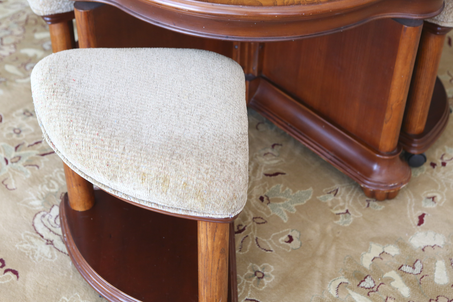 Quarterfoil Coffee Table with Nesting Stools