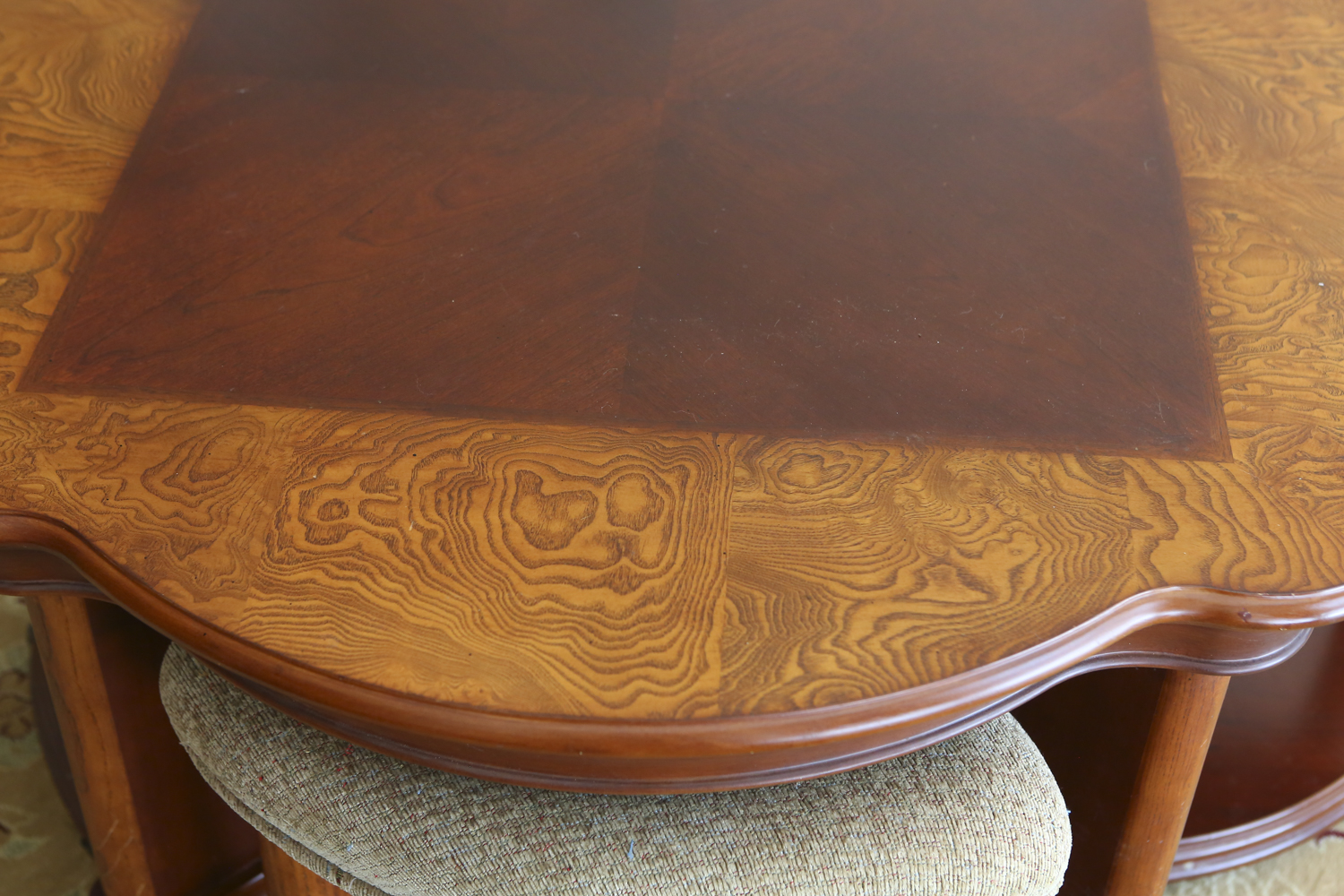 Quarterfoil Coffee Table with Nesting Stools