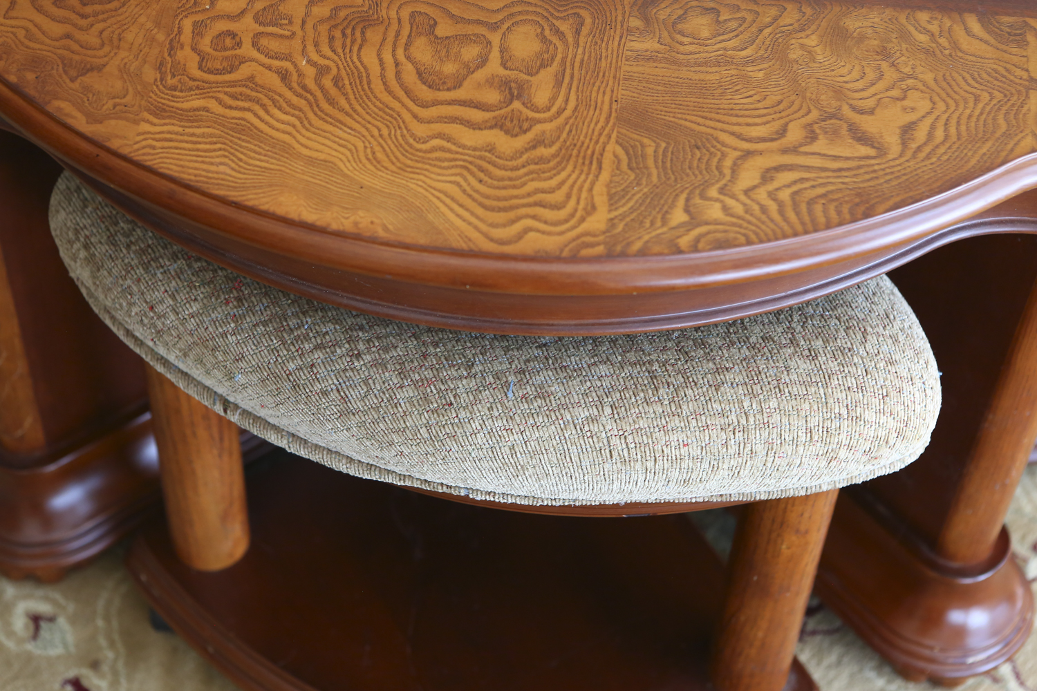 Quarterfoil Coffee Table with Nesting Stools