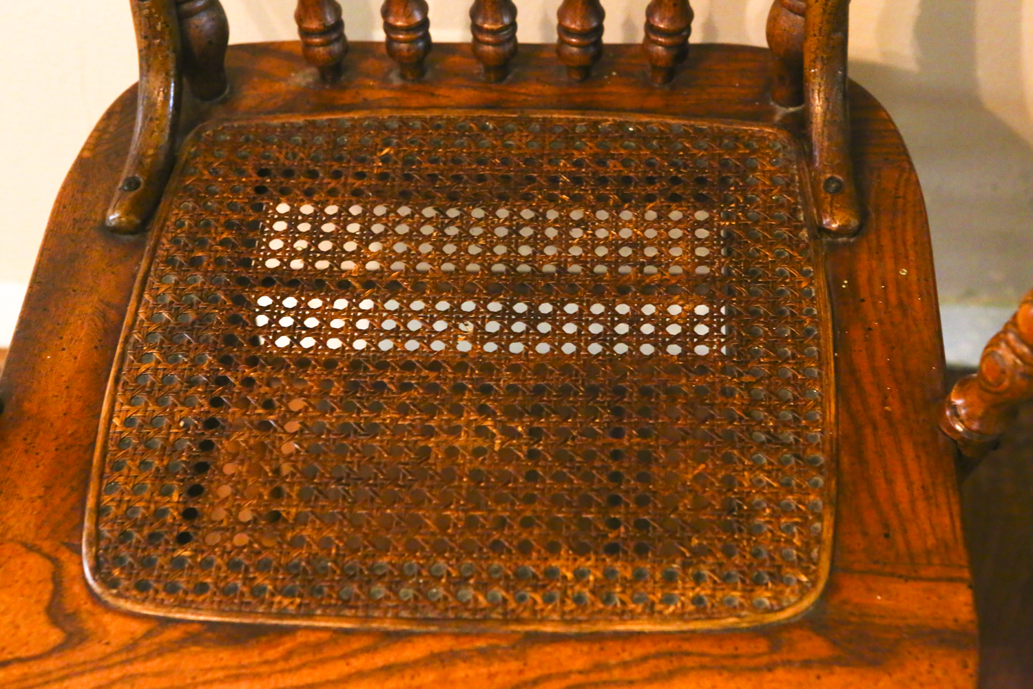 Set of Vintage Caned Seat Dining Chairs