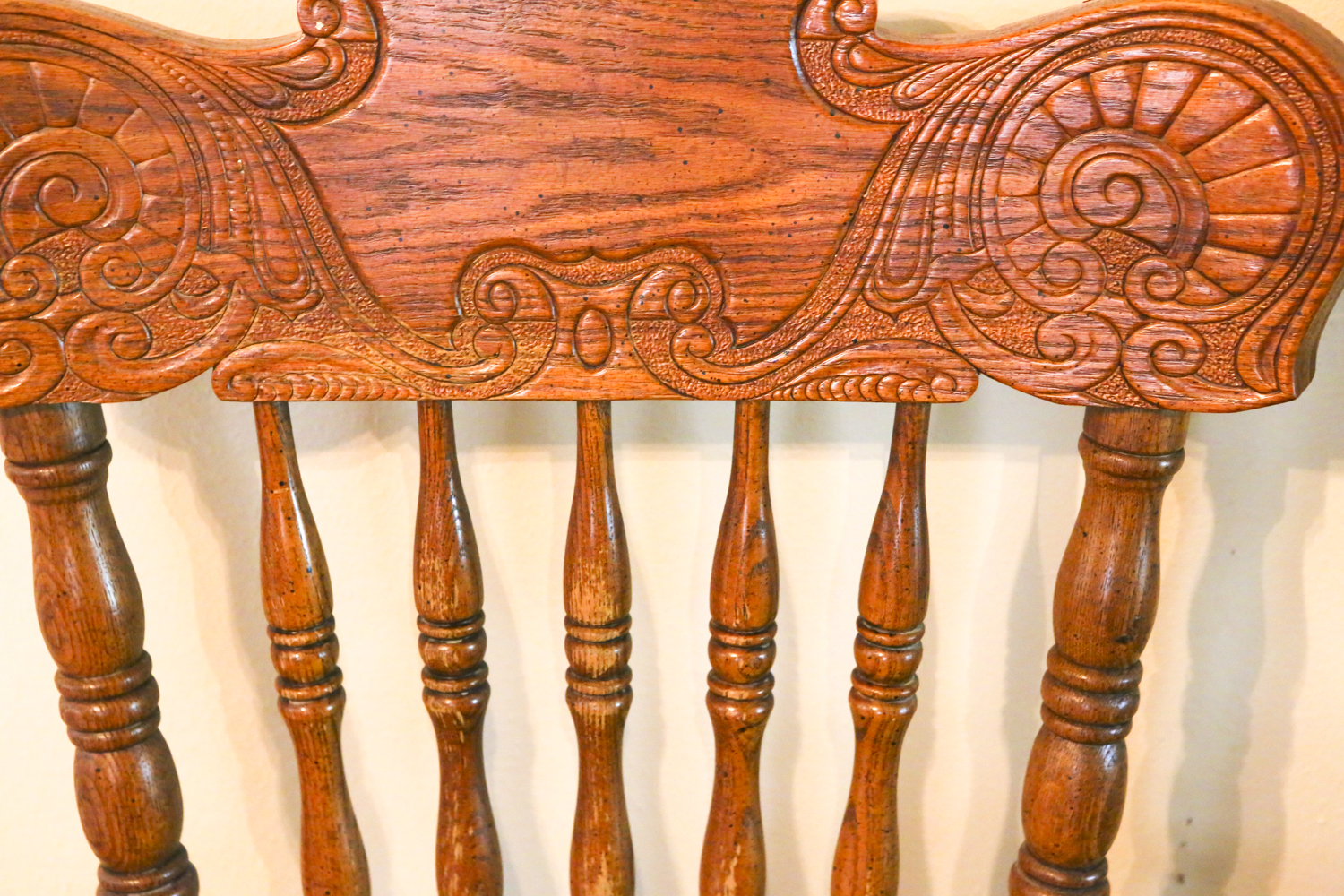 Set of Vintage Caned Seat Dining Chairs