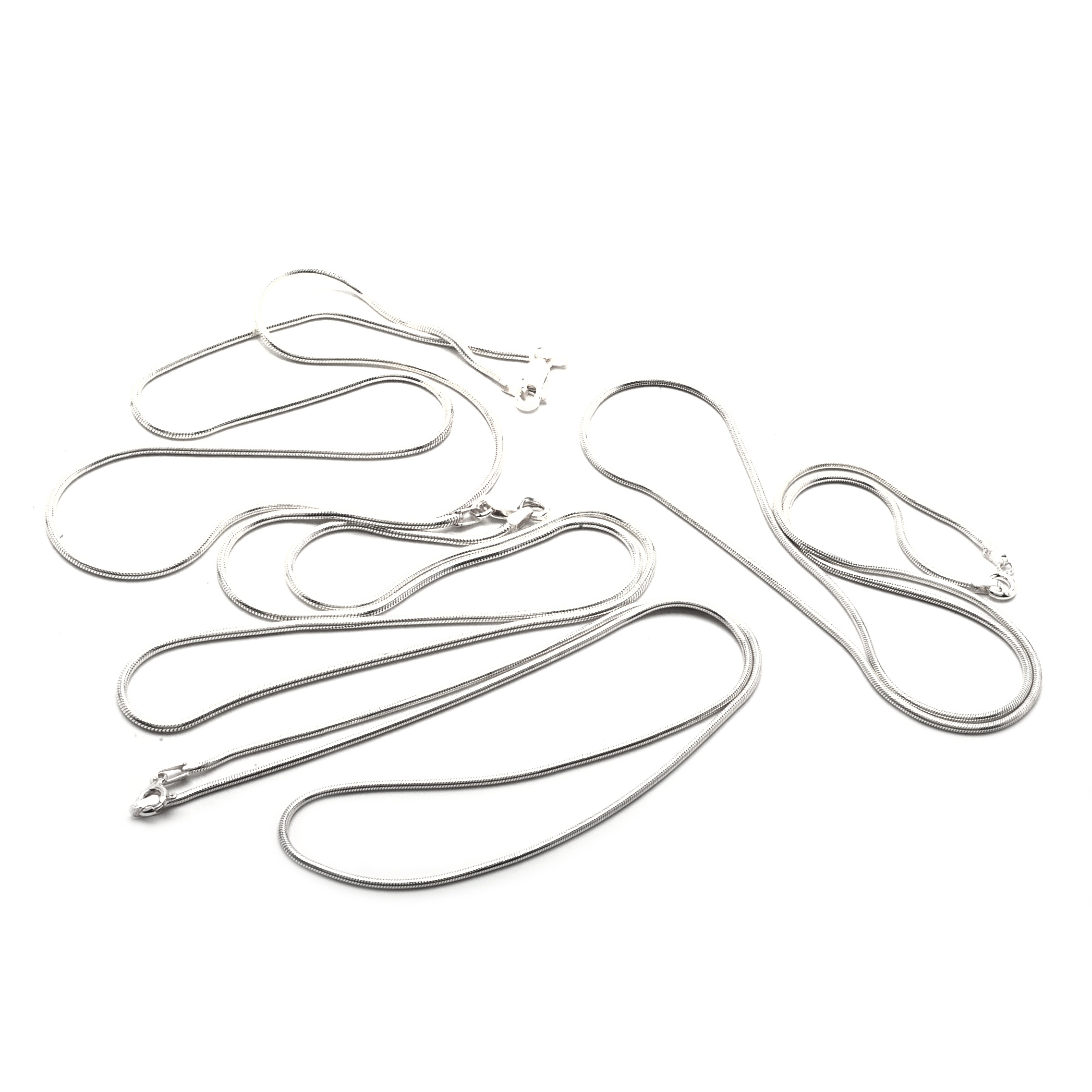Four Sterling Silver Snake Chains