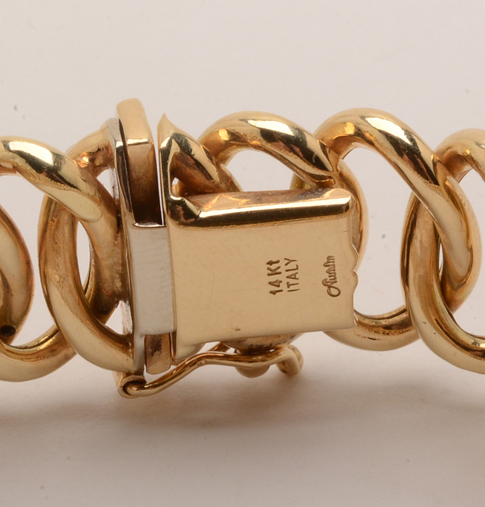 Aurafin 14K Gold Link Bracelet