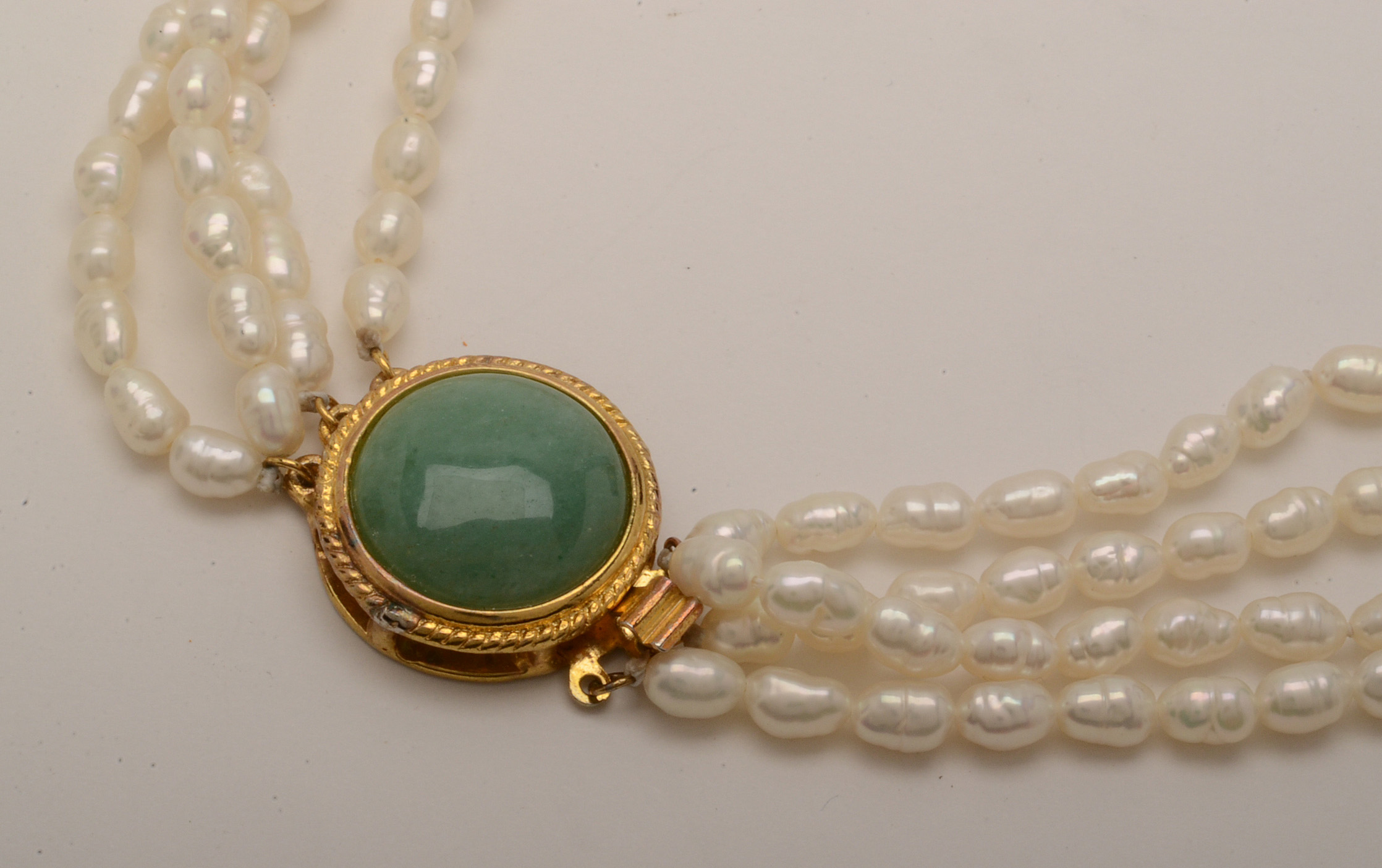 Freahwater Pearl Necklace and Bracelet Plus Bracelet With Faceted Black Glass