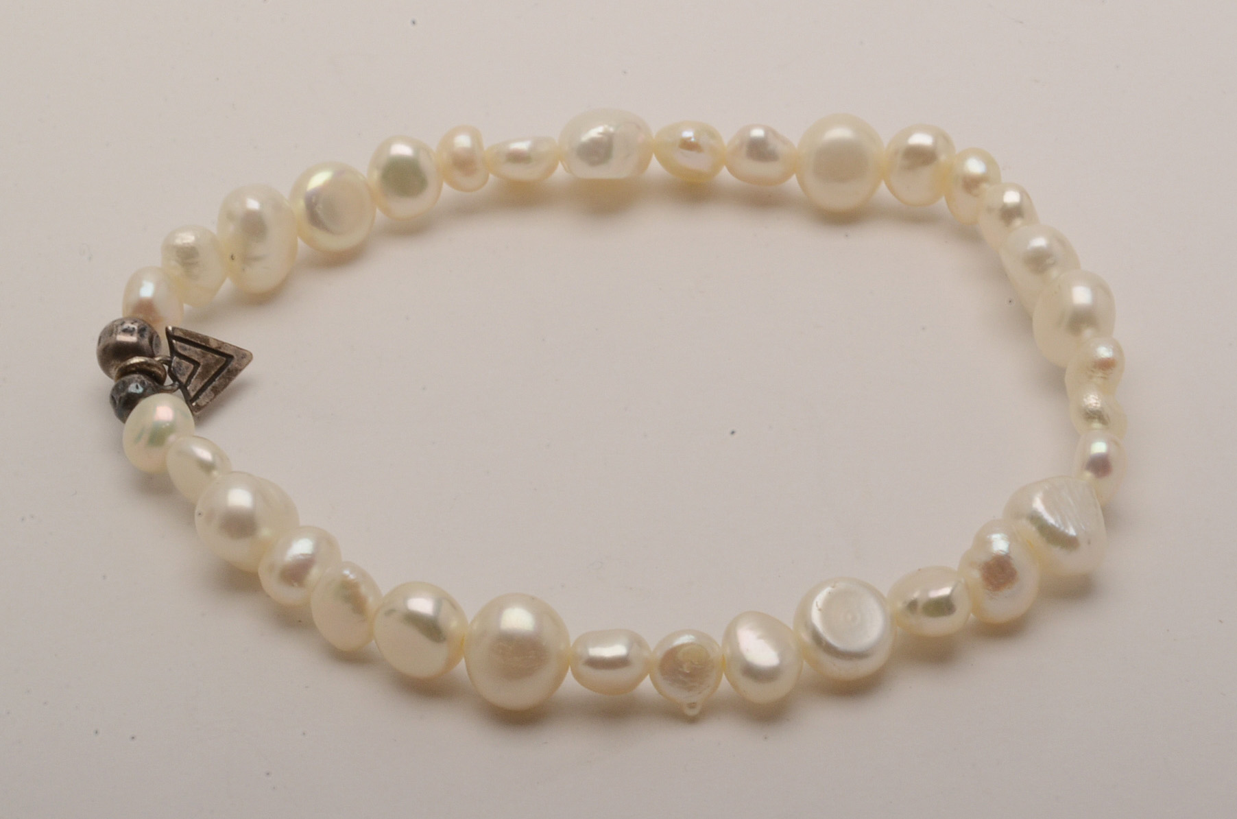 Freahwater Pearl Necklace and Bracelet Plus Bracelet With Faceted Black Glass