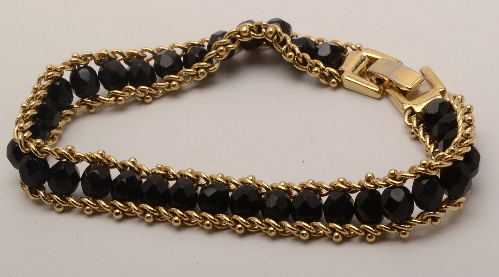 Freahwater Pearl Necklace and Bracelet Plus Bracelet With Faceted Black Glass