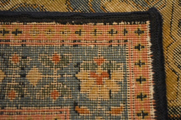 Fine Hand-Knotted Antique Lavar Kerman Wool Area Rug